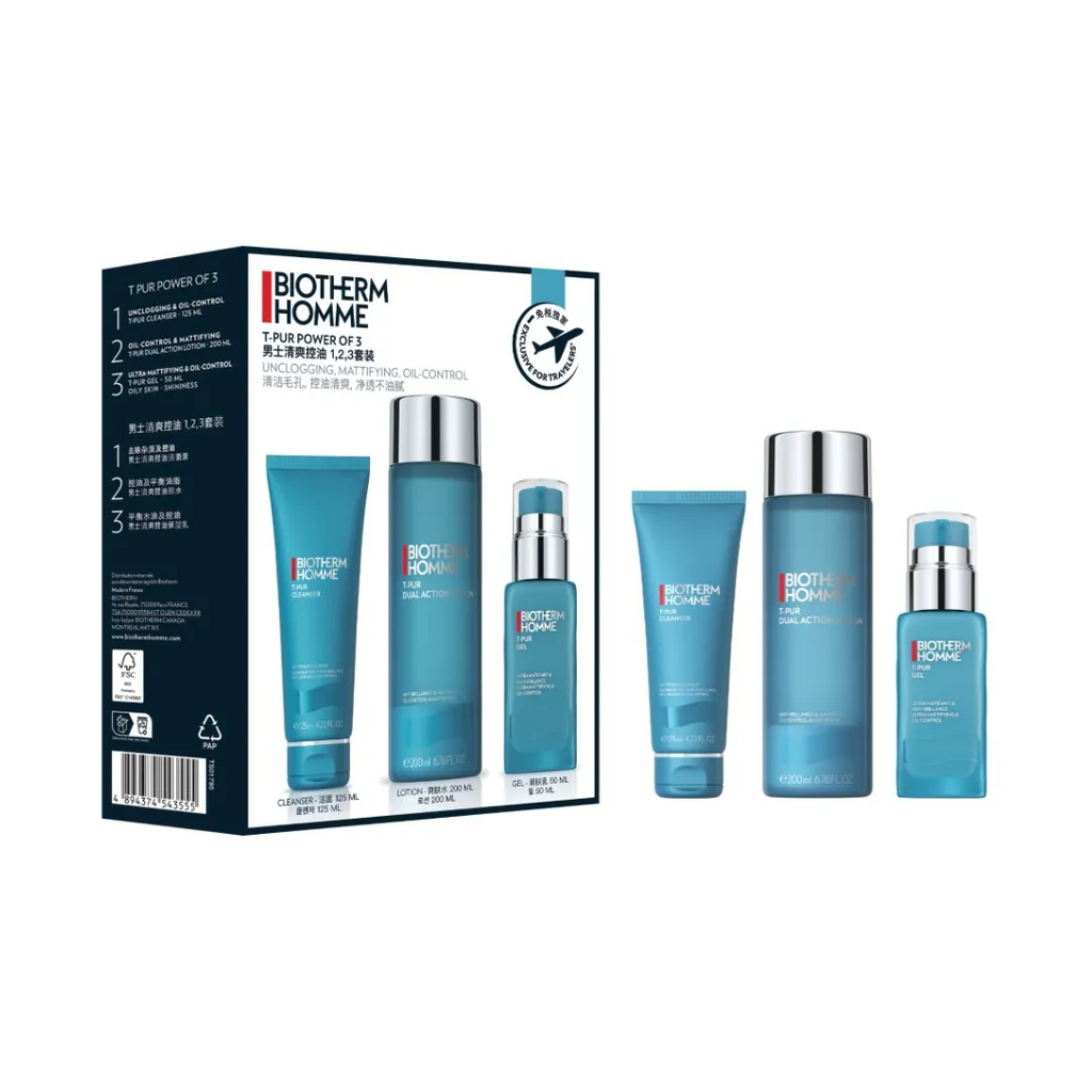 BIOTHERM HOMME T-PUR POWER OF 3 トライアルセット Biotherm Homme Homme T-Pur Power Of 3 Set | BB Beauty