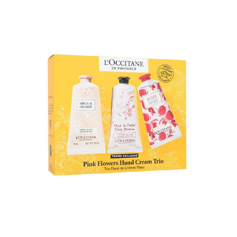 ハンドケア・ハンドクリーム L'OCCITANE Pink Flowers Hand Cream Trio L'Occitane PINK FLOWERS HAND CREAM TRIO Travel Exclusive