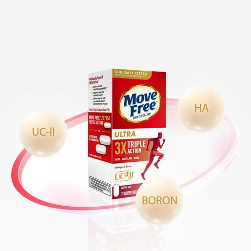 Move Free 3X Ultra Triple Action With Type II Collagen & Boron 75 Tablets