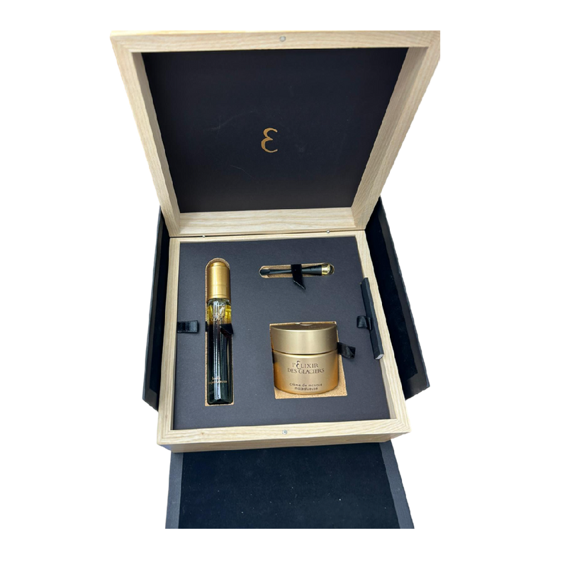 L'Elixir des Glaciers Crème De Masque Majestueuse Essence of Bees Artistic Wooden Limited Edition Box Set
