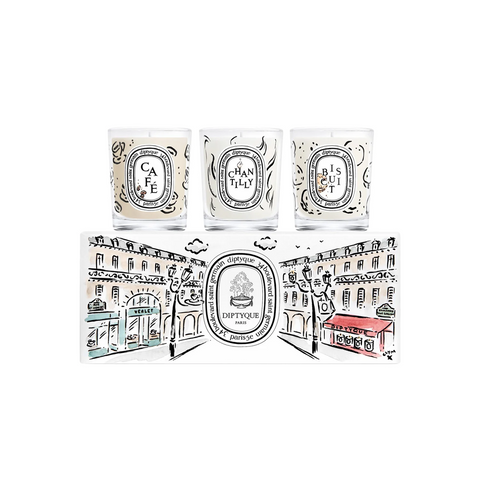 Café, Chantilly, and Biscuit Candle Limited Edition Set 70gx3