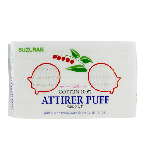 Suzuran 100% Pure Cotton Attirer Puff 240 Sheets
